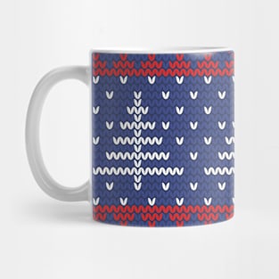 Knitting Blue Xmas tree Mug